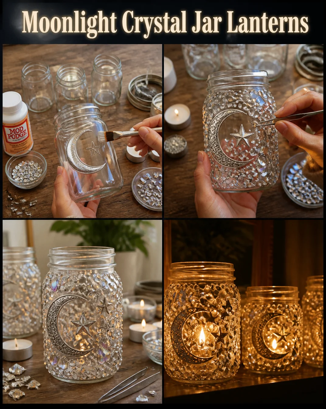 Moonlight Crystal Jar Lanterns 8 Moonlight Crystal Jar Lanterns