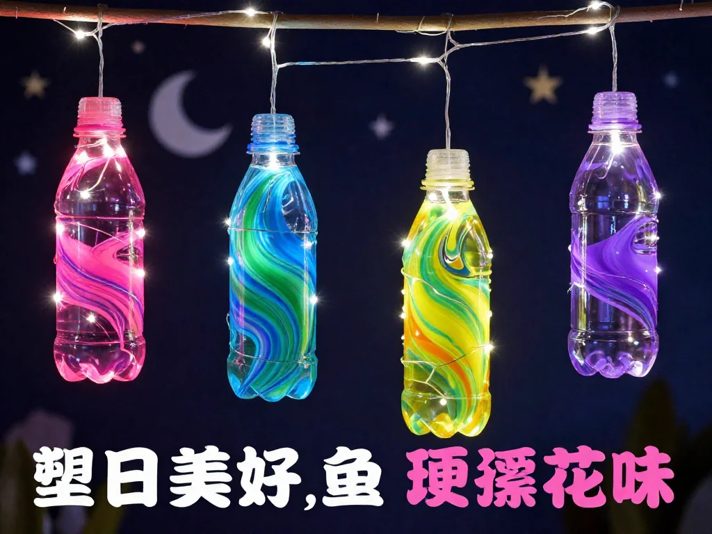Neon Swirling Bottle Lanterns 9 Neon Swirling Bottle Lanterns