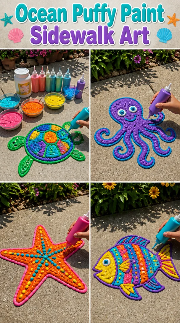 Ocean Puffy Paint Sidewalk Art 7 Ocean Puffy Paint Sidewalk Art