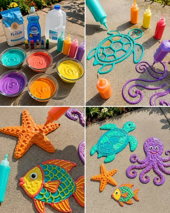 Ocean Puffy Paint Sidewalk Art 10 Ocean Puffy Paint Sidewalk Art