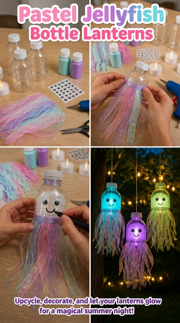 Pastel Jellyfish Bottle Lanterns 6 Pastel Jellyfish Bottle Lanterns
