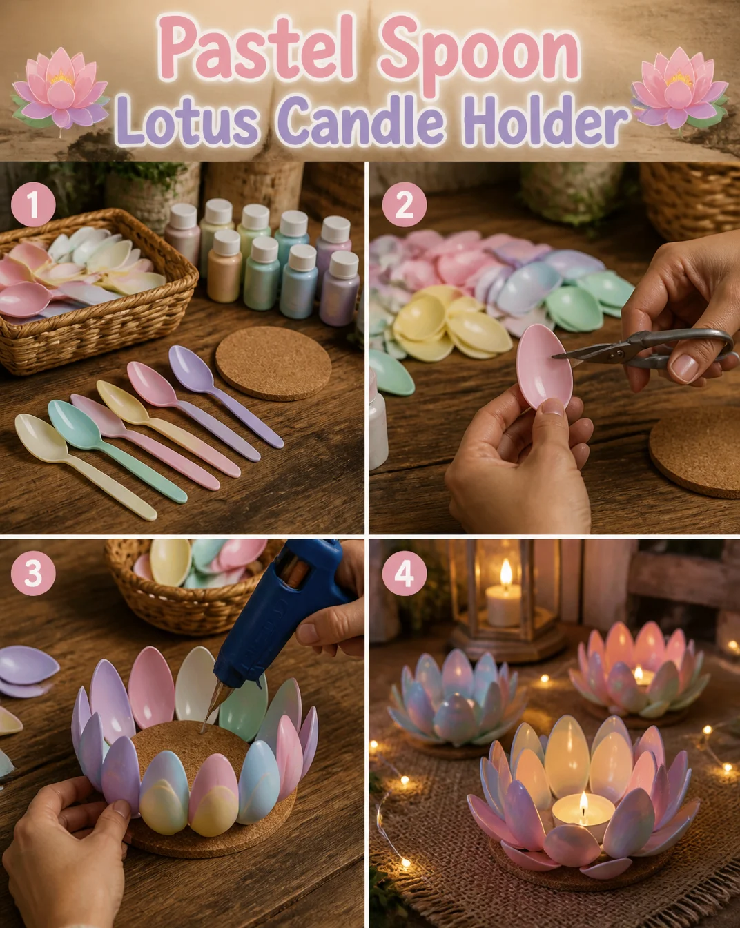 Pastel Spoon Lotus Candle Holder 8 Pastel Spoon Lotus Candle Holder