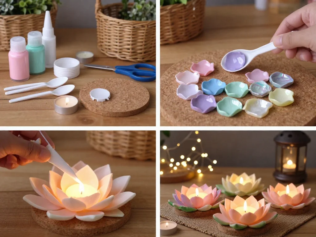 Pastel Spoon Lotus Candle Holder 9 Pastel Spoon Lotus Candle Holder