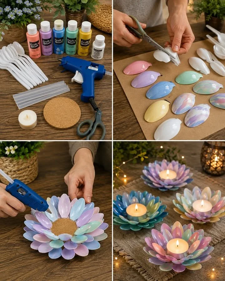 Pastel Spoon Lotus Candle Holder 12 Pastel Spoon Lotus Candle Holder