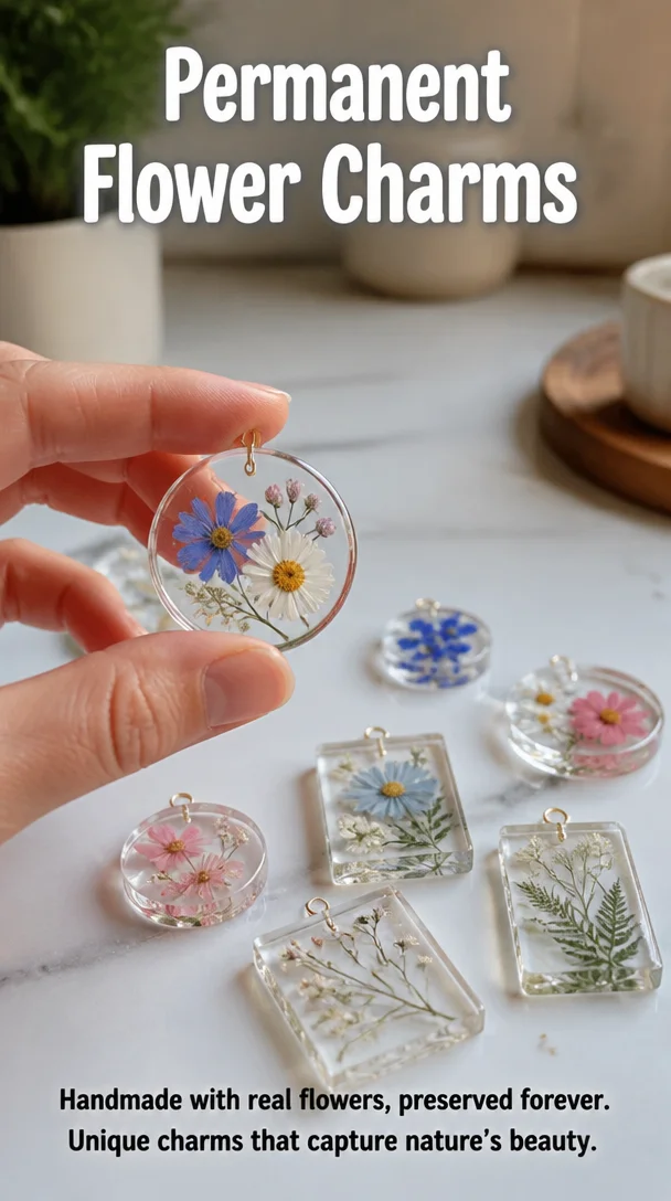Permanent Flower Charms 8 Permanent Flower Charms