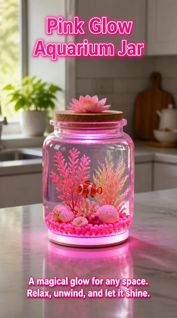 Pink Glow Aquarium Jar 8 Pink Glow Aquarium Jar