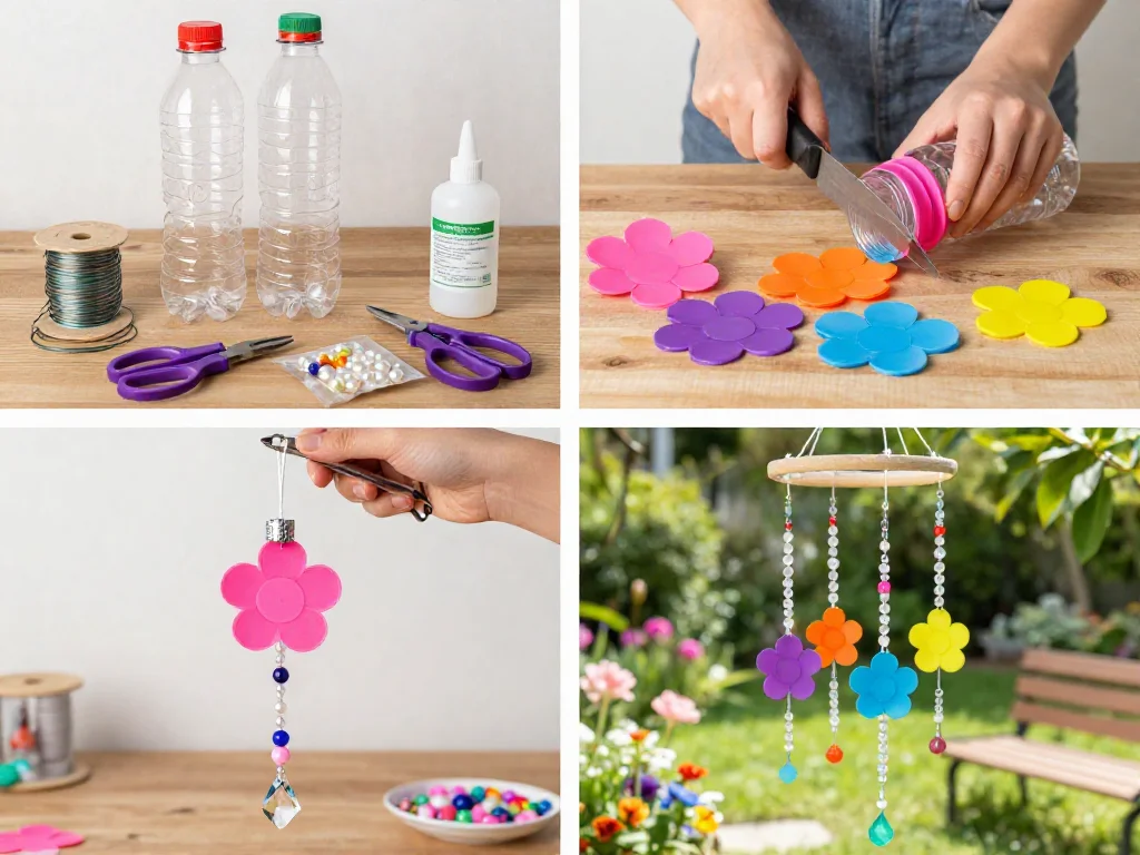 Plastic Bottle Flower Wind Chime 9 Plastic Bottle Flower Wind Chime