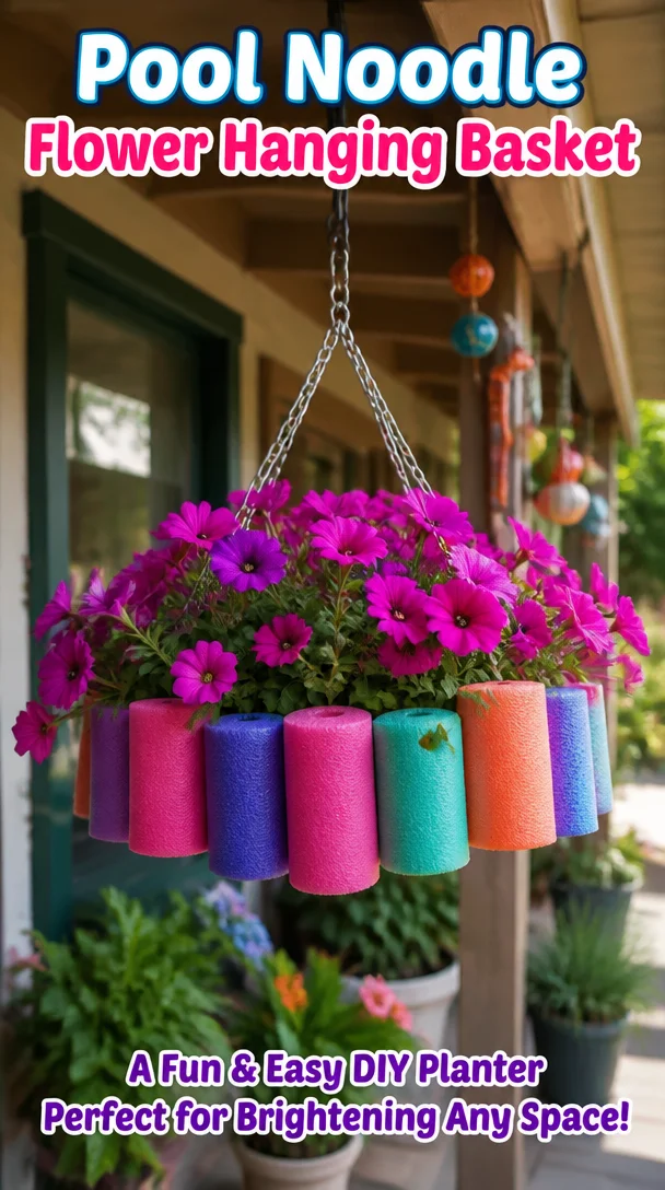 Pool Noodle Flower Hanging Basket 8 Pool Noodle Flower Hanging Basket