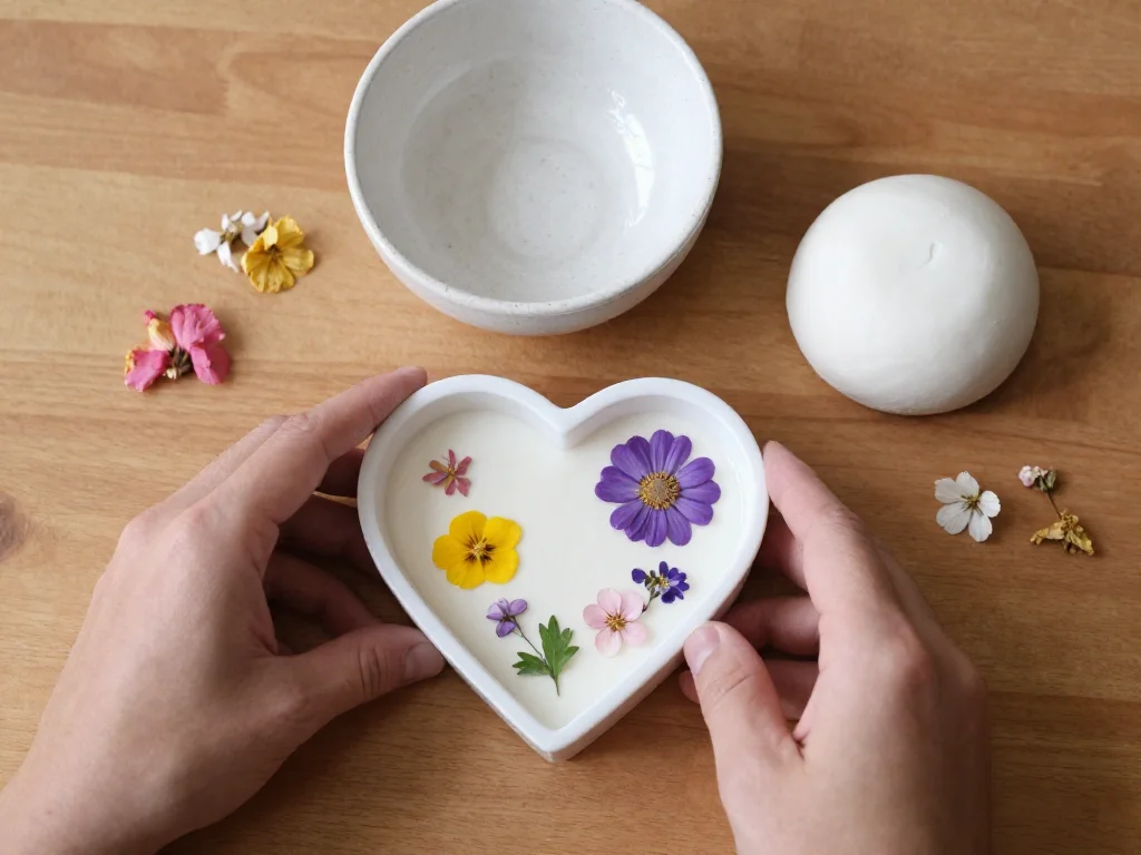 Pressed flower heart trinket dish preserves delicate blooms inside a charming heart-shaped keepsake ✨ A beautiful handmade DIY. Save this project! 9 Pressed flower heart trinket dish preserves delicate blooms inside a charming heart-shaped keepsake ✨ A beautiful handmade DIY. Save this project!