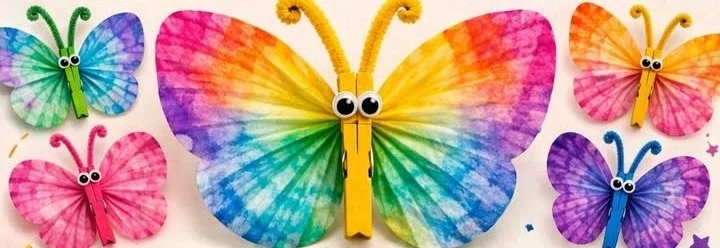 Rainbow Butterflies with Coffee Filters 12 Rainbow Butterflies with Coffee Filters
