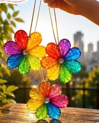 Rainbow Color Pencil Flowers (DIY) 12 Rainbow Color Pencil Flowers (DIY)