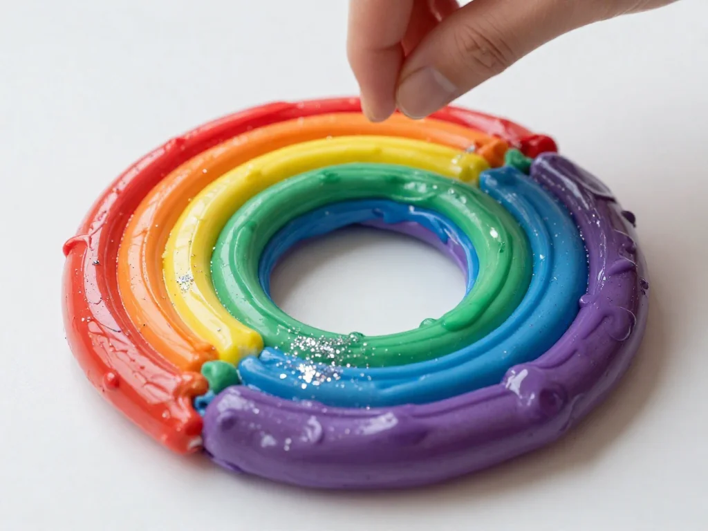 Rainbow cornstarch disk suncatchers glow beautifully with colorful translucent patterns in sunlight ✨ A magical creative DIY. Save this project! 10 Rainbow cornstarch disk suncatchers glow beautifully with colorful translucent patterns in sunlight ✨ A magical creative DIY. Save this project!