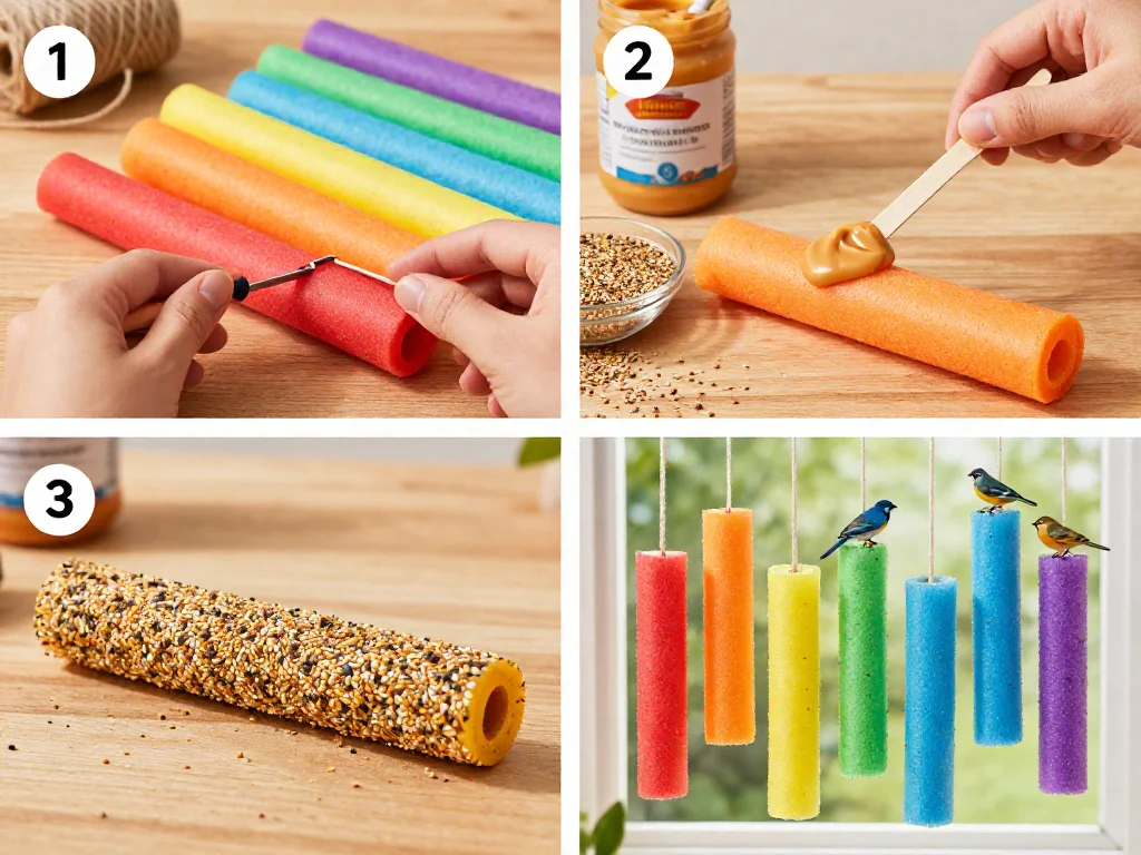 Rainbow Pool Noodle Bird Feeder 9 Rainbow Pool Noodle Bird Feeder