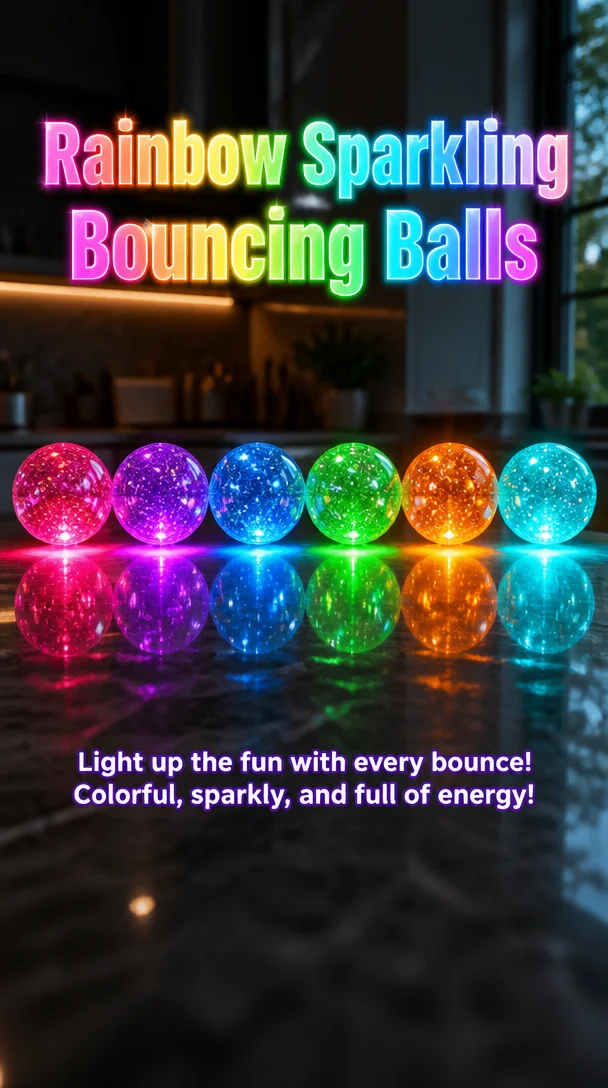 Rainbow Sparkling Bouncing Balls 8 Rainbow Sparkling Bouncing Balls