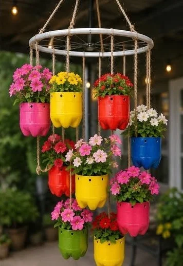 Recycled Bottle Hanging Flower Planter 12 Recycled Bottle Hanging Flower Planter