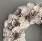 Rosette Wreath from Coffee Filters and Sheet Music 11 Rosette Wreath from Coffee Filters and Sheet Music