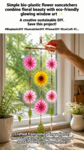 Simple bio-plastic flower suncatchers combine floral beauty with eco-friendly glowing window art ✨ A creative sustainable DIY. Save this project! #BioplasticDIY #SuncatcherDIY #FlowerDIY #EcoCraft #C... 22 Simple bio-plastic flower suncatchers combine floral beauty with eco-friendly glowing…