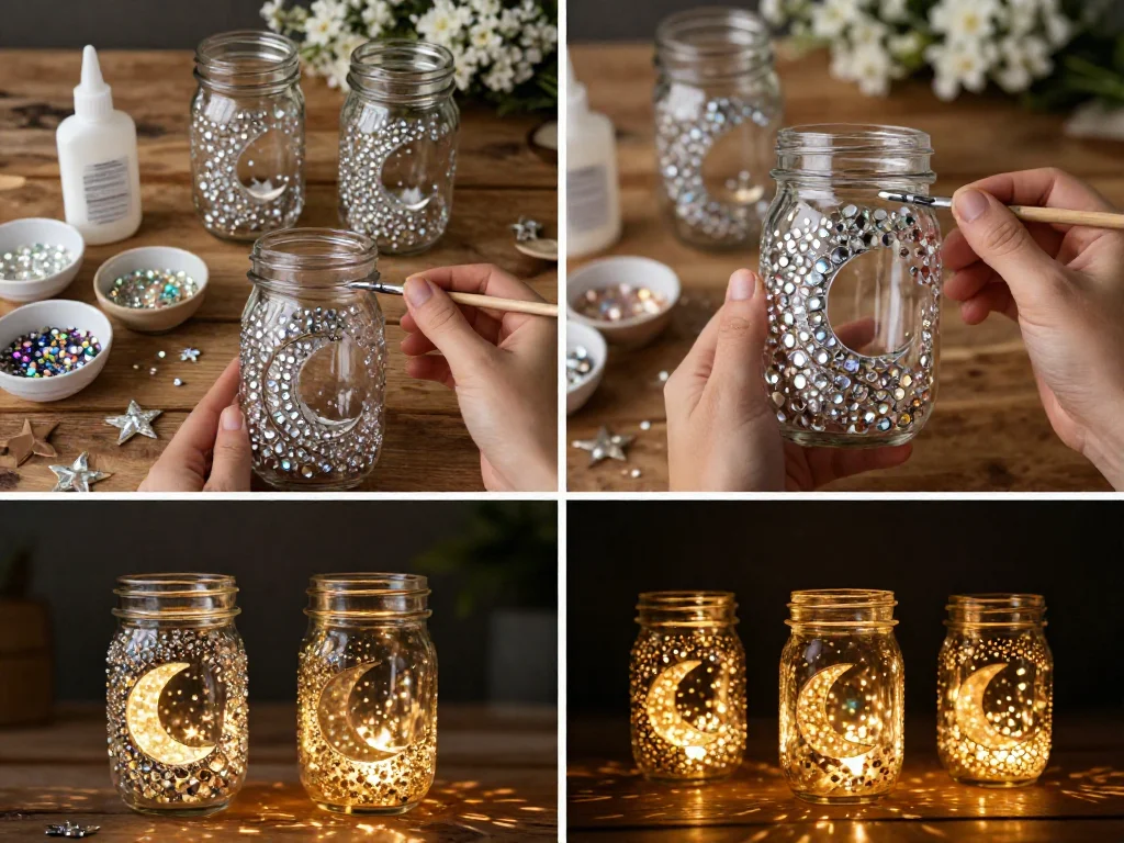 Sparkling Moon Mason Jar Lantern 9 Sparkling Moon Mason Jar Lantern