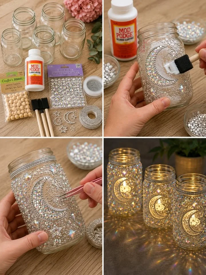 Sparkling Moon Mason Jar Lantern 12 Sparkling Moon Mason Jar Lantern