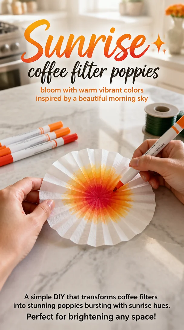 Sunrise coffee filter poppies bloom with warm vibrant colors inspired by a beautiful morning sky ✨ 7 Sunrise coffee filter poppies bloom with warm vibrant colors inspired by a beautiful morning sky ✨