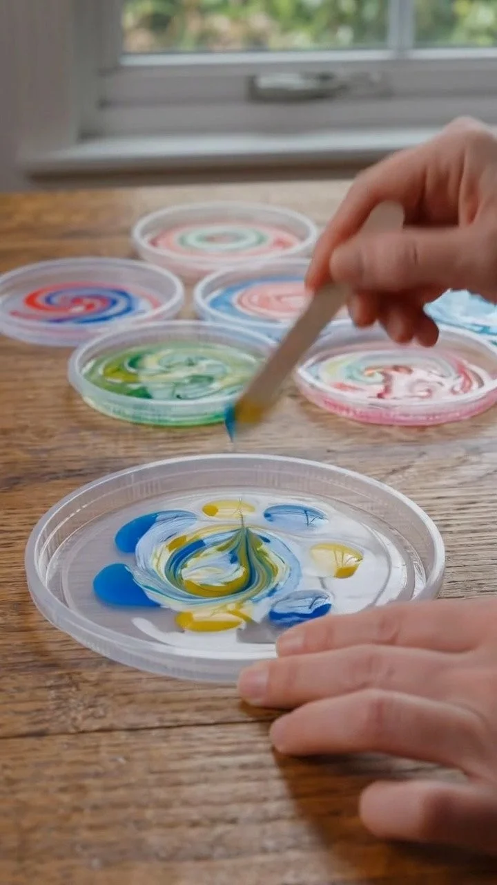 Swirled glue sun catchers create glowing translucent swirls that shine beautifully in sunlight ✨ A creative and colorful DIY. Save this project! 3 Swirled glue sun catchers create glowing translucent swirls that shine beautifully in sunlight ✨ A creative and colorful DIY. Save this project!