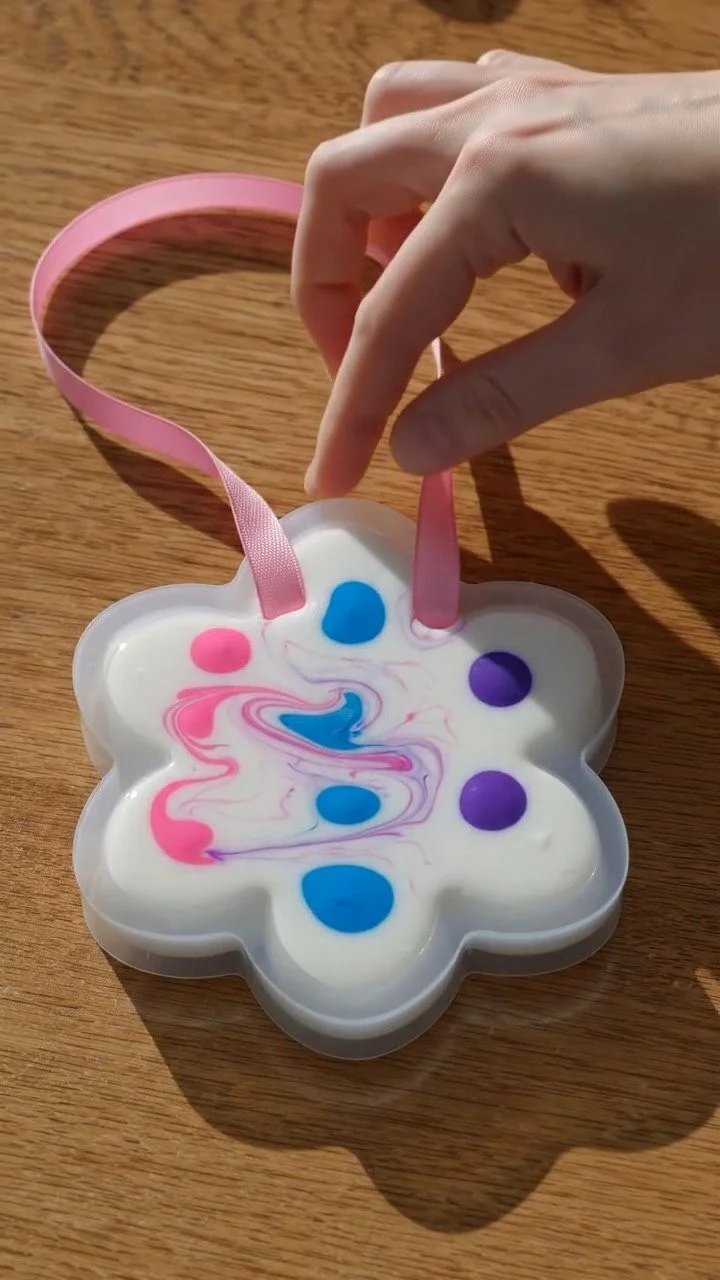 Swirled glue sun catchers create mesmerizing colorful patterns that light up any window ✨ A fun and satisfying DIY. Save this project! 6 Swirled glue sun catchers create mesmerizing colorful patterns that light up any window ✨ A fun and satisfying DIY. Save this project!