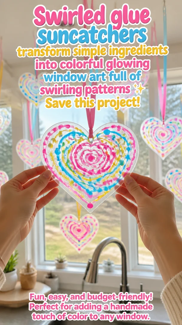 Swirled glue suncatchers transform simple ingredients into colorful glowing window art full of swirling patterns ✨ Save this project! 8 Swirled glue suncatchers transform simple ingredients into colorful glowing window art full of swirling patterns ✨ Save this project!
