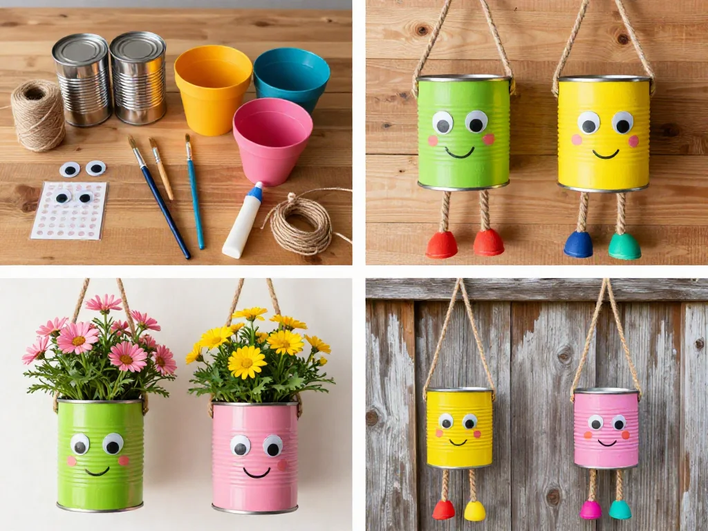 Tin Can Hanging Planters 9 Tin Can Hanging Planters