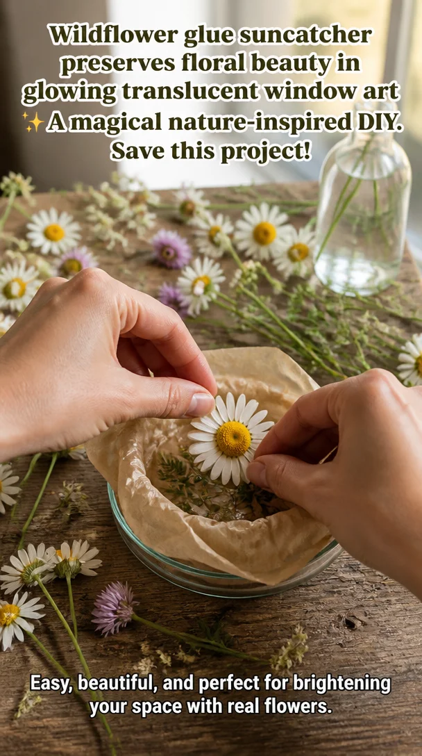 Wildflower glue suncatcher preserves floral beauty in glowing translucent window art ✨ A magical nature-inspired DIY. Save this project! 8 Wildflower glue suncatcher preserves floral beauty in glowing translucent window art ✨ A magical nature-inspired DIY. Save this project!