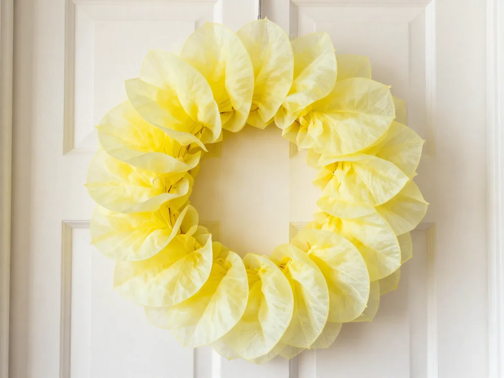 Yellow Coffee Filter Blossom Wreath 10 Yellow Coffee Filter Blossom Wreath