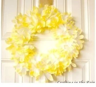 Yellow Coffee Filter Blossom Wreath 12 Yellow Coffee Filter Blossom Wreath