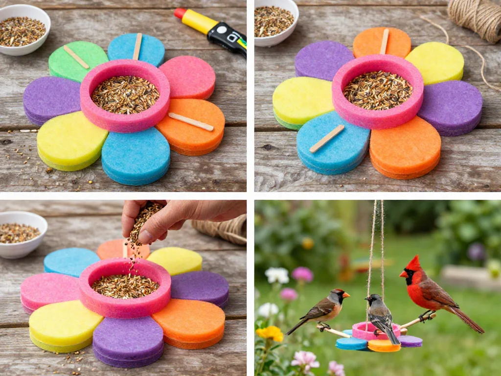 $1 Pool Noodle Flower Bird Feeder 9 $1 Pool Noodle Flower Bird Feeder