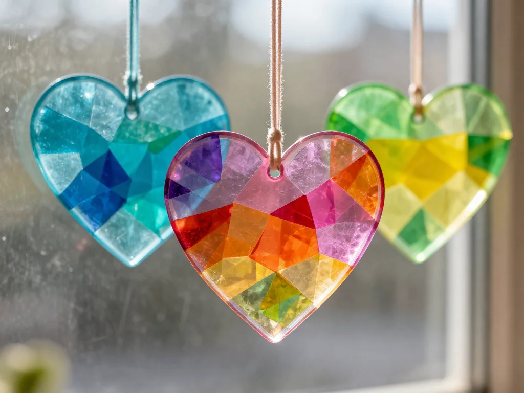 44 Rainbow Craft Ideas for Kids to Spark Creativity! | Colorful Stained Glass Heart Crafts, Elementary School Winter Crafts, Heart Suncatchers 9 44 Rainbow Craft Ideas for Kids to Spark Creativity! | Colorful Stained Glass Heart Crafts, Elementary School Winter Crafts, Heart Suncatchers