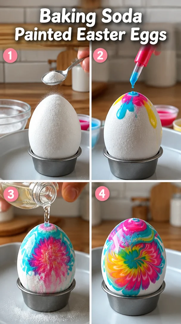Baking Soda Painted Easter Eggs