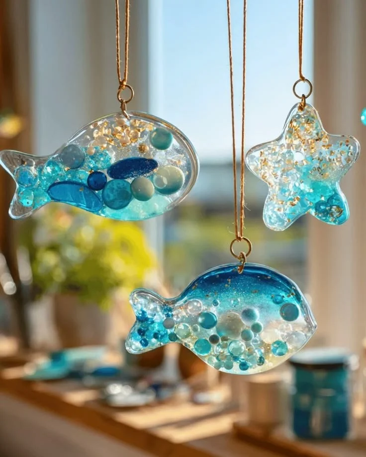Blue Bead Ocean Suncatchers: Sparkling Kids' Craft 10 Blue Bead Ocean Suncatchers: Sparkling Kids' Craft