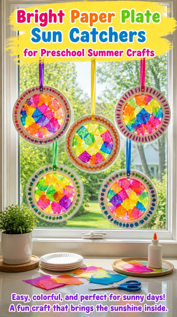Bright Paper Plate Sun Catchers for Preschool Summer Crafts 7 Bright Paper Plate Sun Catchers for Preschool Summer Crafts