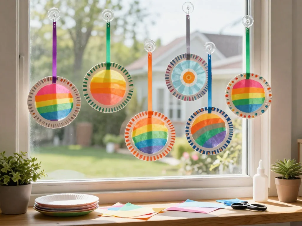 Bright Paper Plate Sun Catchers for Preschool Summer Crafts 8 Bright Paper Plate Sun Catchers for Preschool Summer Crafts