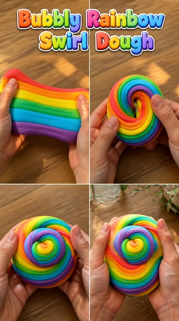 Bubbly Rainbow Swirl Dough 8 Bubbly Rainbow Swirl Dough