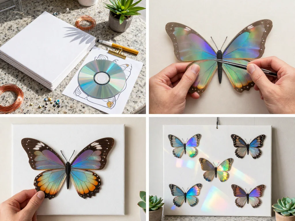 CD Butterfly Wall Art (Shimmer DIY) 9 CD Butterfly Wall Art (Shimmer DIY)