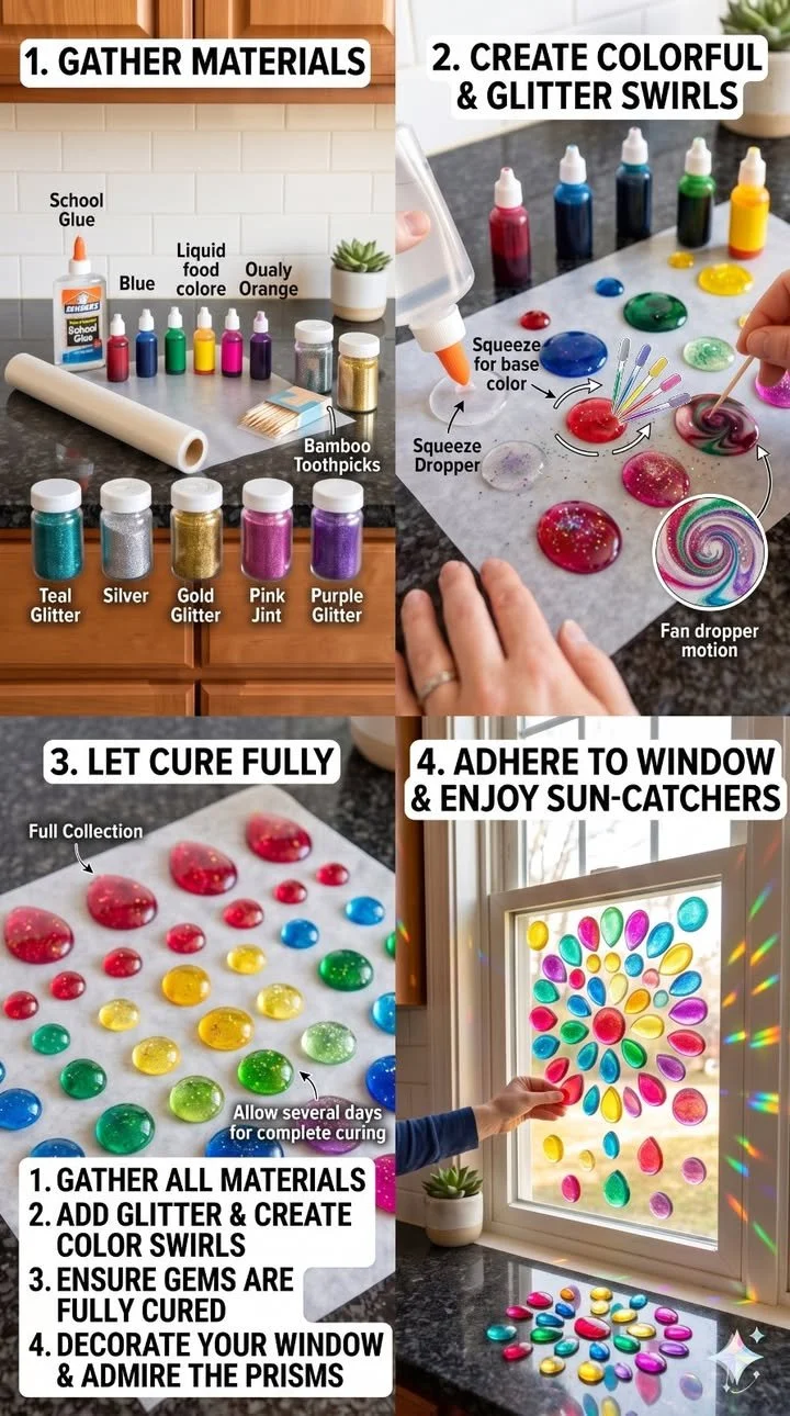 Crystal Rainbow Window Drops (Glue DIY) 12 Crystal Rainbow Window Drops (Glue DIY)