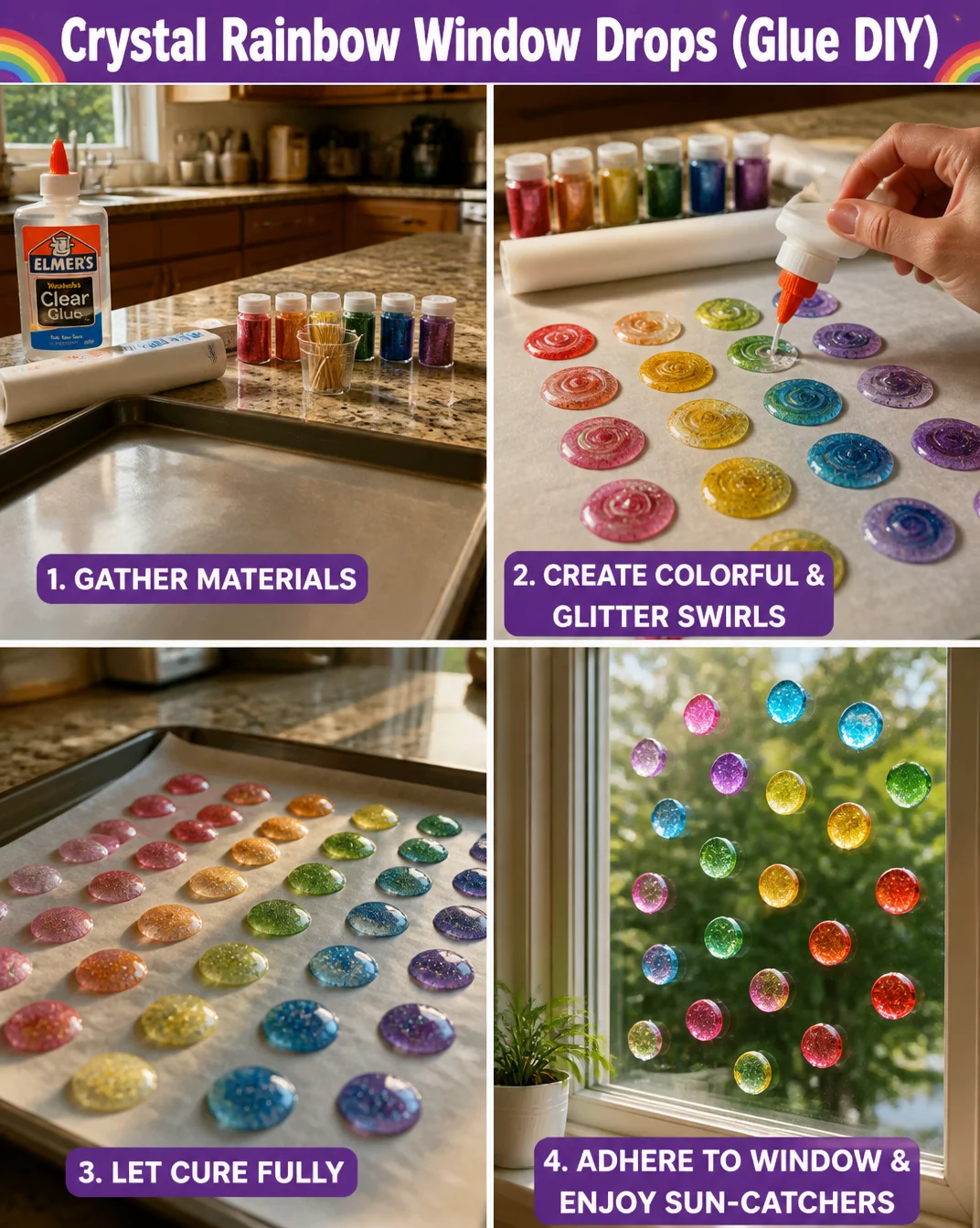 Crystal Rainbow Window Drops (Glue DIY) 8 Crystal Rainbow Window Drops (Glue DIY)