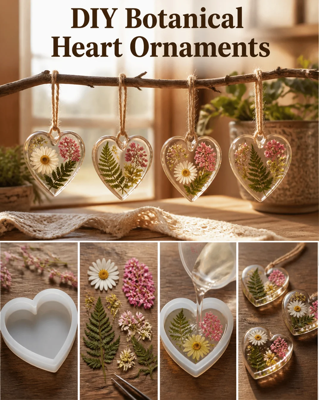 DIY Botanical Heart Ornaments 8 DIY Botanical Heart Ornaments