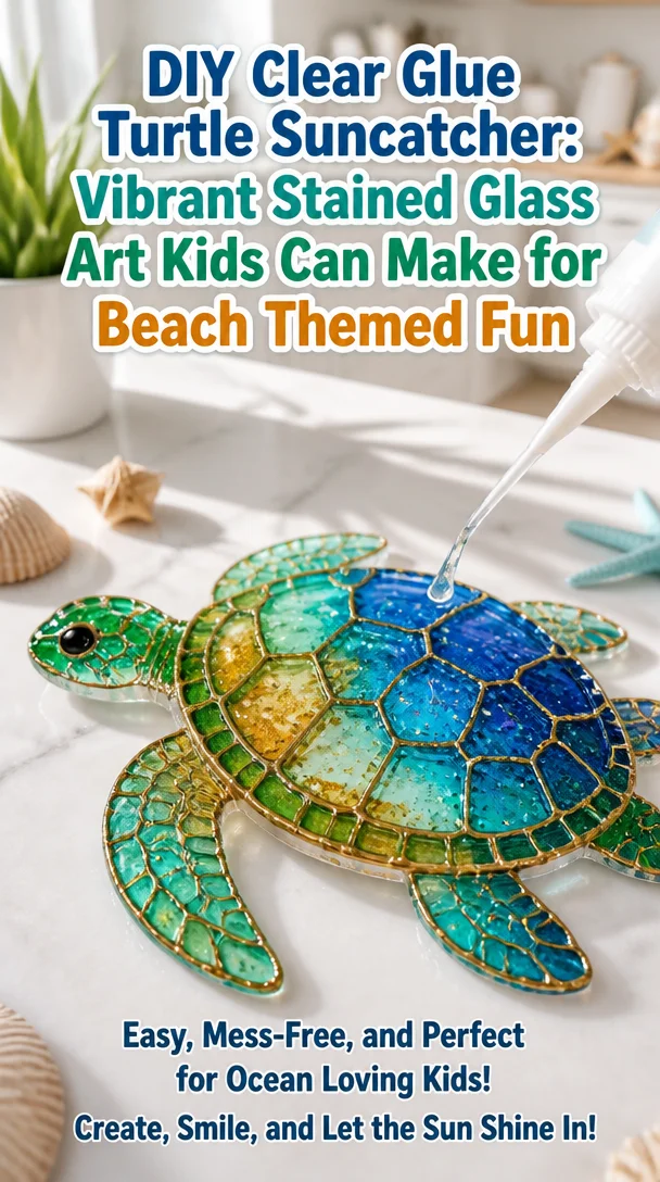 DIY Clear Glue Turtle Suncatcher: Vibrant Stained Glass Art Kids Can Make for Beach Themed Fun 8 DIY Clear Glue Turtle Suncatcher: Vibrant Stained Glass Art Kids Can Make for Beach Themed Fun