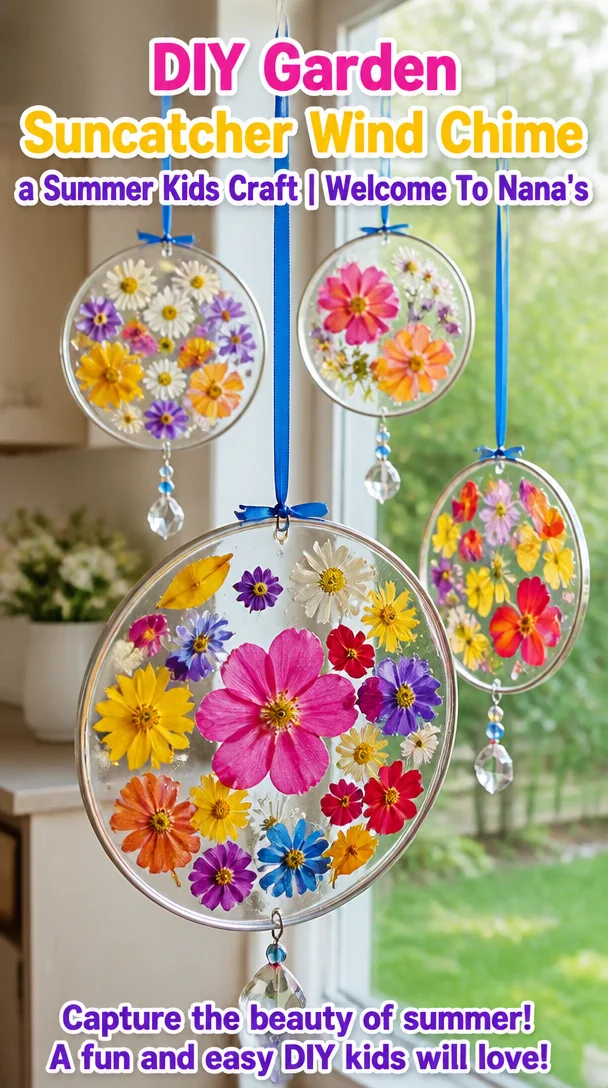 DIY Garden Suncatcher Wind Chime a Summer Kids Craft | Welcome To Nana's 8 DIY Garden Suncatcher Wind Chime a Summer Kids Craft | Welcome To Nana's
