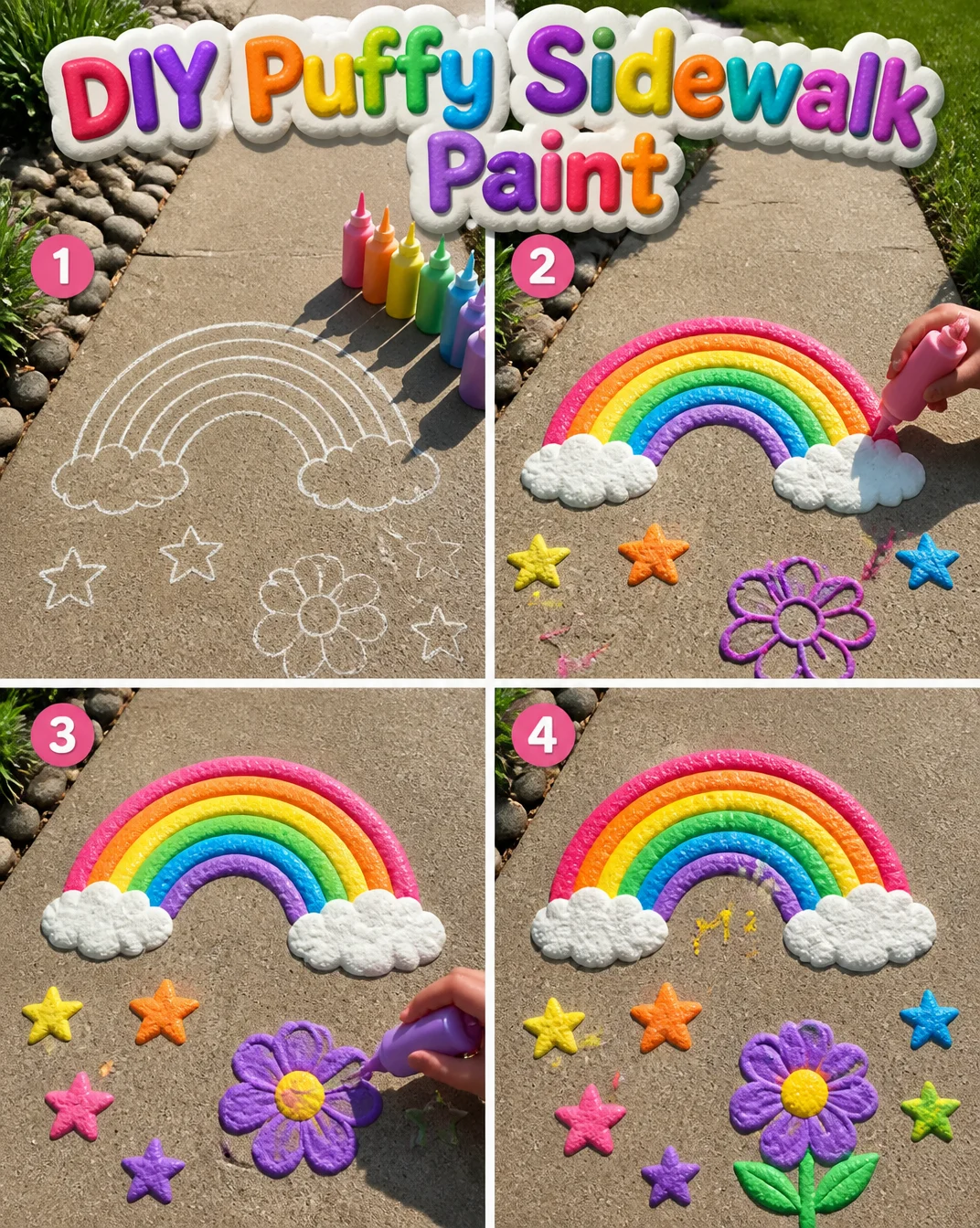DIY Puffy Sidewalk Paint 8 DIY Puffy Sidewalk Paint