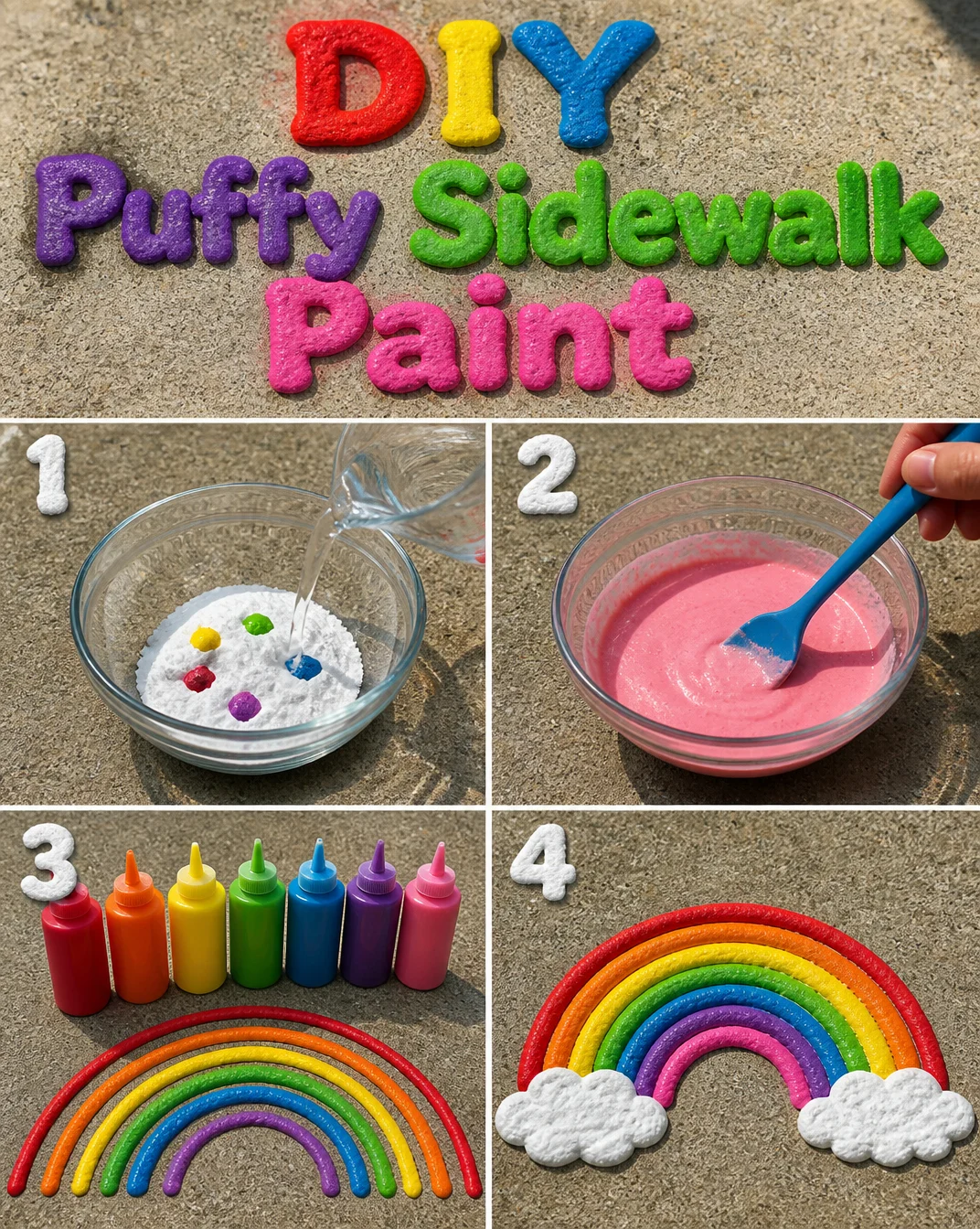 DIY Puffy Sidewalk Paint 8 DIY Puffy Sidewalk Paint