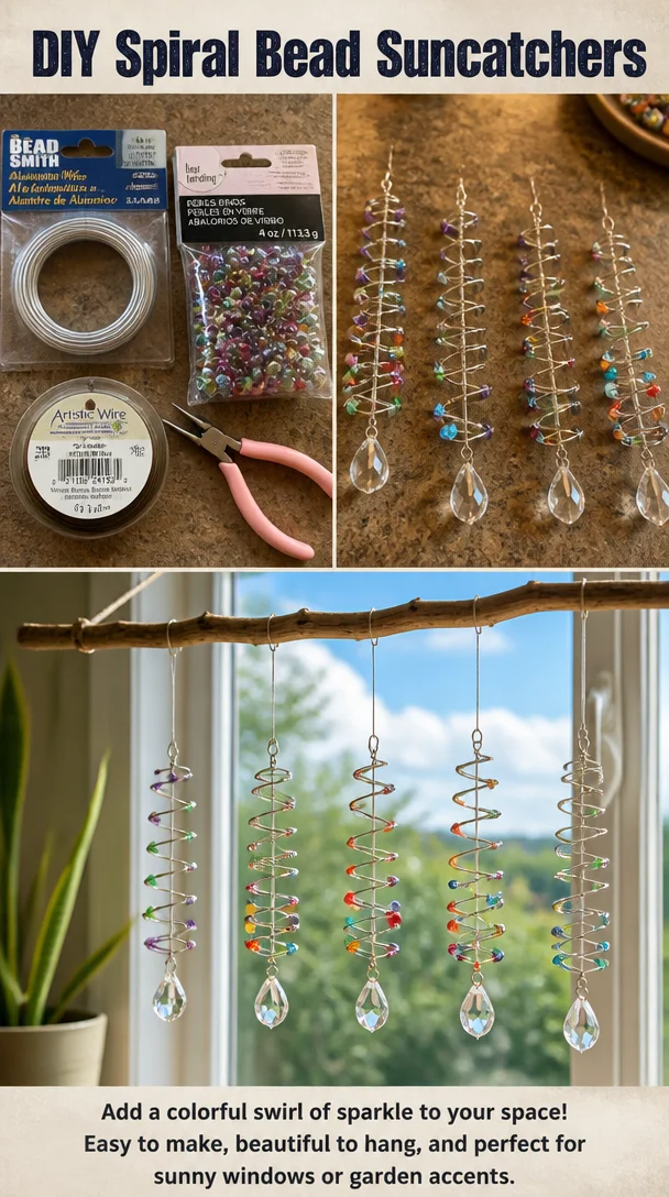 DIY Spiral Bead Suncatchers
