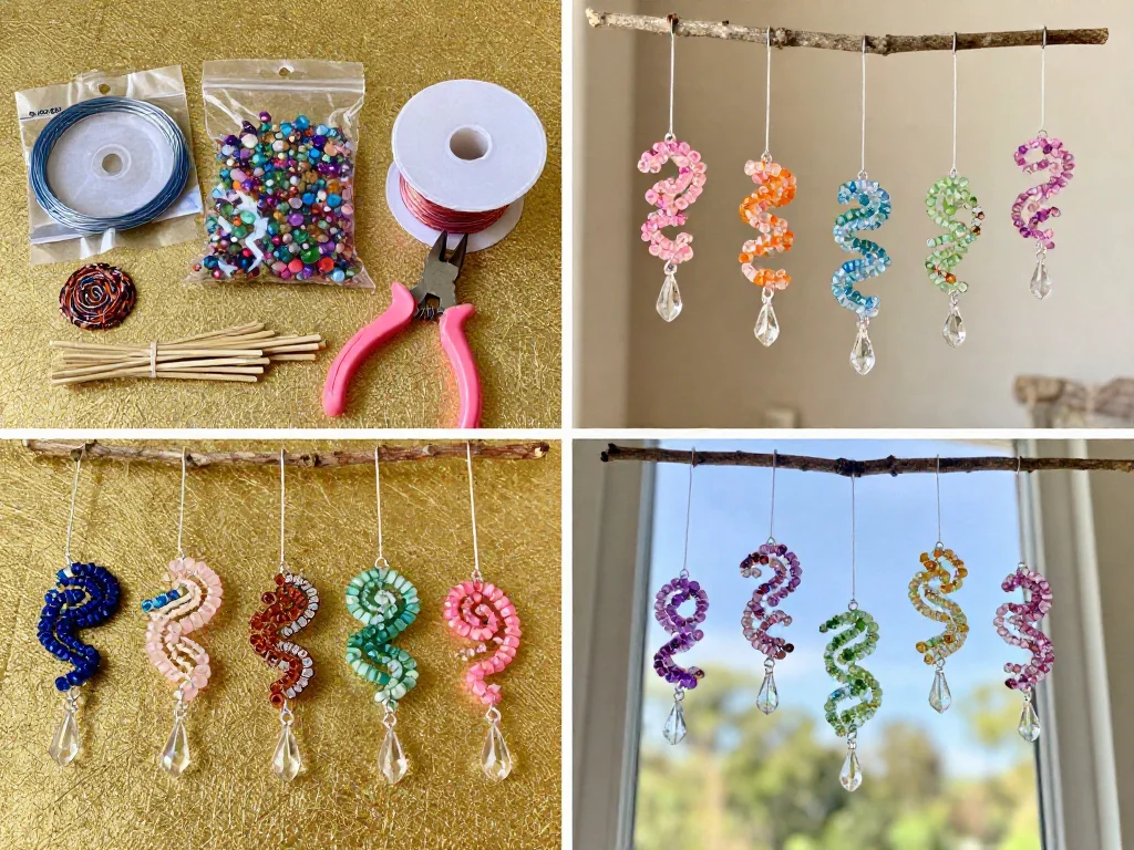 DIY Spiral Bead Suncatchers 9 DIY Spiral Bead Suncatchers