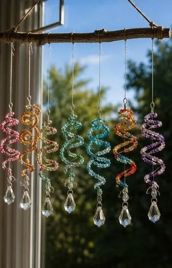 DIY Spiral Bead Suncatchers 10 DIY Spiral Bead Suncatchers