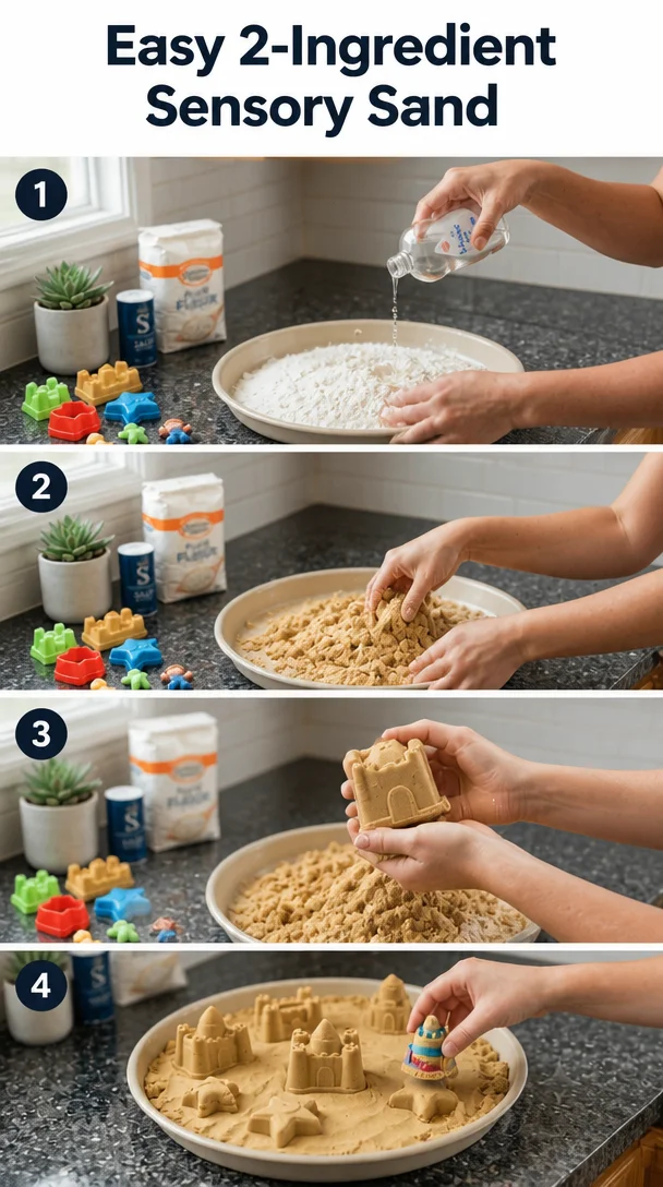 Easy 2-Ingredient Sensory Sand 8 Easy 2-Ingredient Sensory Sand